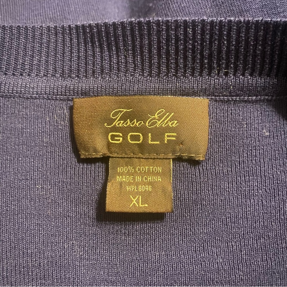 Tasso Elba Golf Blue Yellow Argyle Print V Neck Sweater Vest - Picture 4 of 4